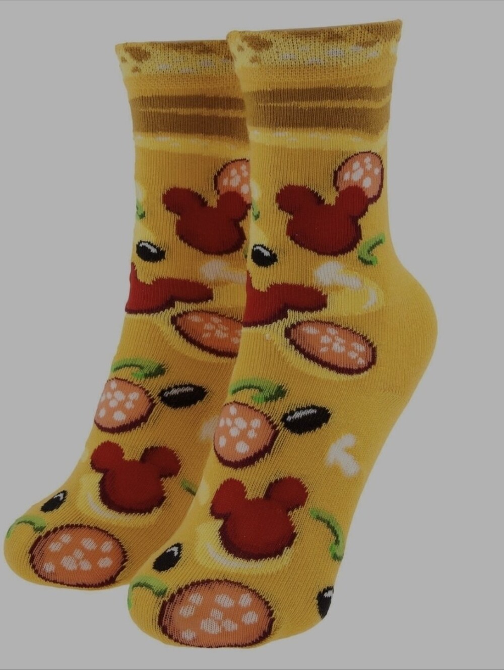 Disney Parks D’Lish Pizza Socks Youth Medium NWT Food Print